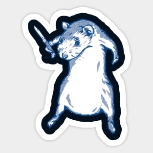 Rodent With Knife / Cute Animal Design Sticker